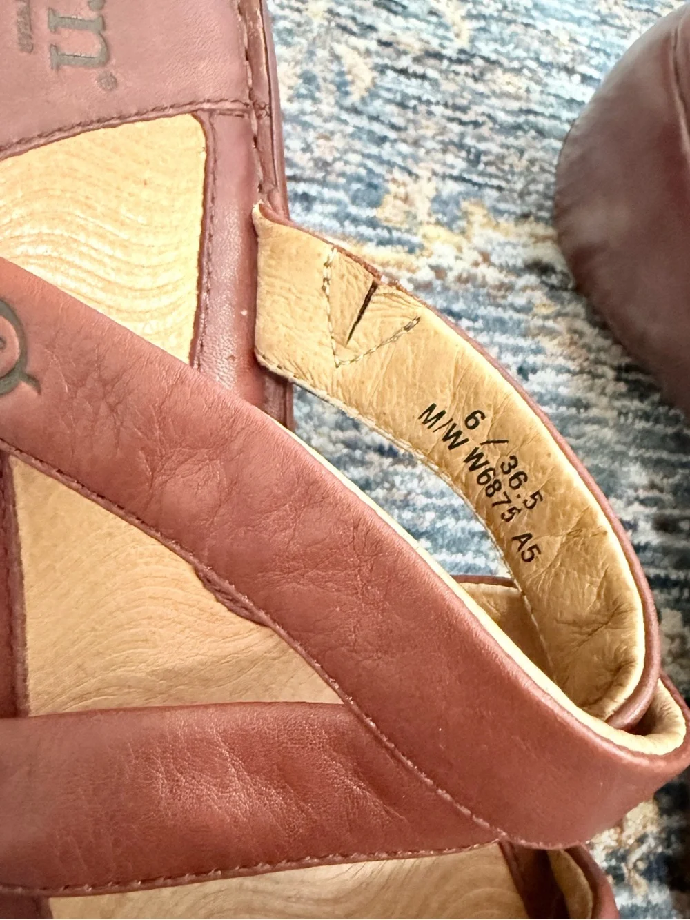 Born Leather Strappy Chunky Wedge Mule Sandals Boho Chic Y2K Retro